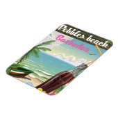 Kiesstrand Barbados Vintages Reiseplakat Magnet (Linke Seite)