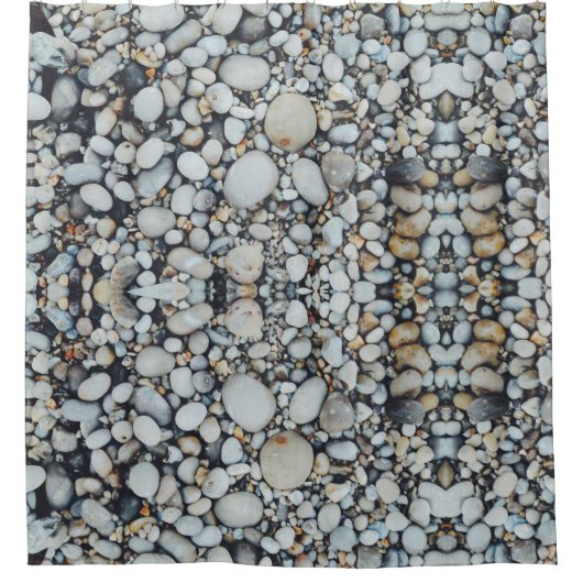 Kiesstrand Duschvorhang (Vorderseite)