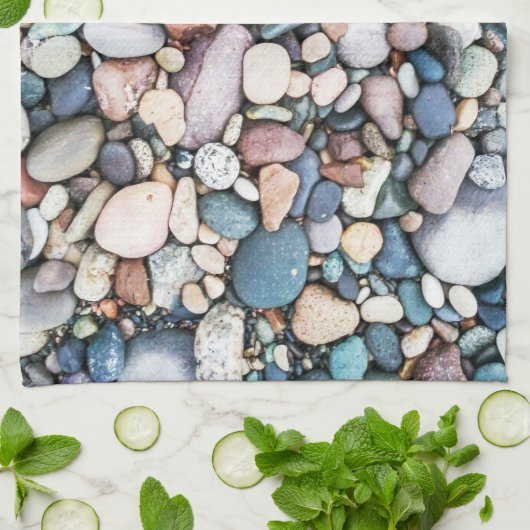 Kiesstrand Geschirrtuch (Gefaltet)