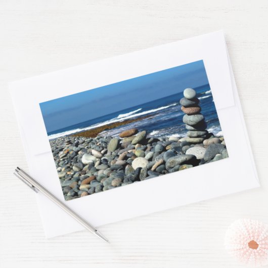 Kiesstrand Rechteckiger Aufkleber (Umschlag)