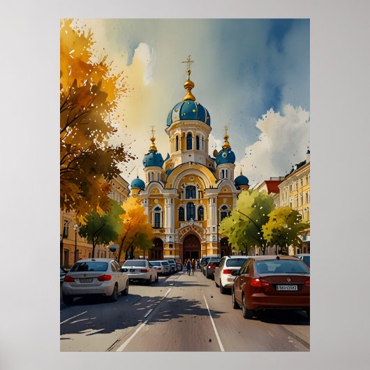 Kiew Aquarev Art Poster (Vorne)