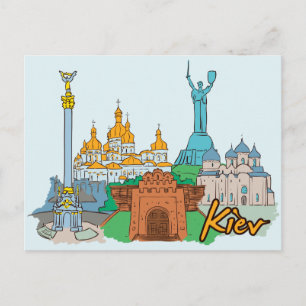 Kiew, die berühmte Stadt der Ukraine Postkarte