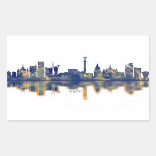 Kiew-Skyline Rechteckiger Aufkleber