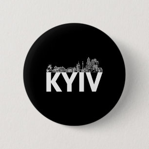 Kiew Ukraine Europa Stadt Skyline Silhouette Umris Button