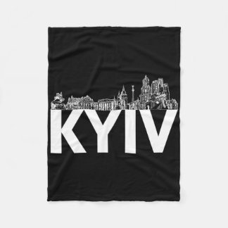 Kiew Ukraine Europa Stadt Skyline Silhouette Umris Fleecedecke