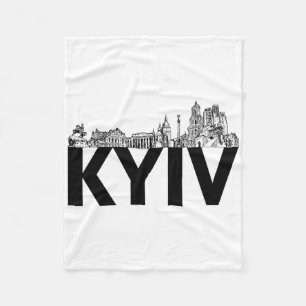 Kiew Ukraine Europa Stadt Skyline Silhouette Umris Fleecedecke