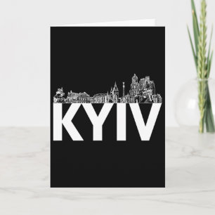 Kiew Ukraine Europa Stadt Skyline Silhouette Umris Karte