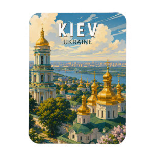 Kiew Ukraine Illustration Reise Kunst Vintage Magnet