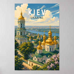 Kiew Ukraine Illustration Reise Kunst Vintage Poster