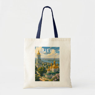 Kiew Ukraine Illustration Reise Kunst Vintage Tragetasche