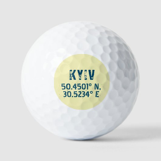 Kiew Ukraine Latitude & Longitude beunruhigt Golfball (Vorderseite)