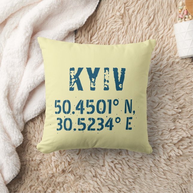 Kiew Ukraine Latitude & Longitude beunruhigt Kissen (Decke)