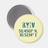 Kiew Ukraine Latitude & Longitude beunruhigt Magnet (Vorderseite/Rückseite)