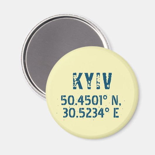 Kiew Ukraine Latitude & Longitude beunruhigt Magnet (Vorderseite/Rückseite)