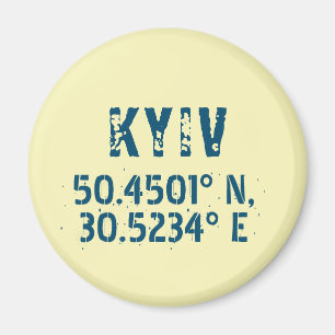 Kiew Ukraine Latitude & Longitude beunruhigt Magnet