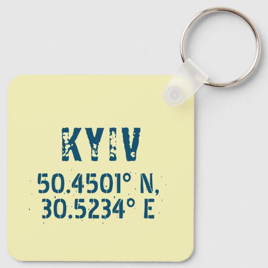 Kiew Ukraine Latitude & Longitude beunruhigt Schlüsselanhänger (Rückseite)