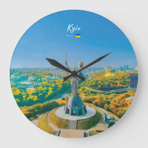 Kiew, Ukraine - Mutter Ukraine Denkmal Große Wanduhr