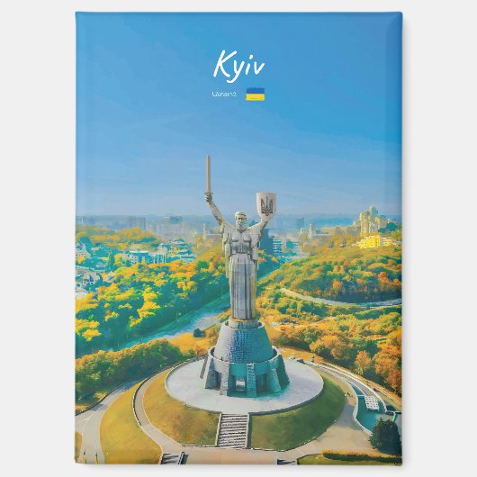 Kiew, Ukraine - Mutter Ukraine Monument Flat Magnet (Vorderseite)