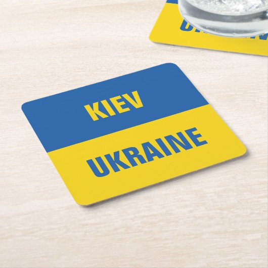 Kiew Ukraine Nationalflagge Papier trinken Küste Rechteckiger Pappuntersetzer (angewinkelt)