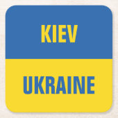 Kiew Ukraine Nationalflagge Papier trinken Küste Rechteckiger Pappuntersetzer (Vorderseite)