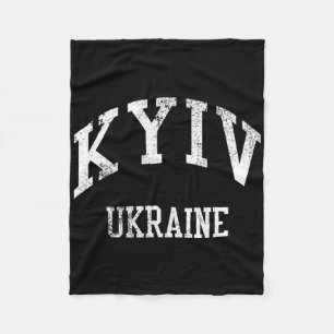 Kiew Ukraine Retro 70er College-Sportstil Fleecedecke