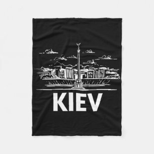 Kiew Ukraine Stadt Skyline Silhouette Skizze Fleecedecke