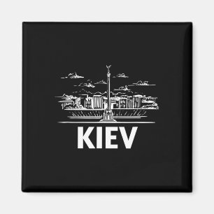 Kiew Ukraine Stadt Skyline Silhouette Umriss Skizz Magnet