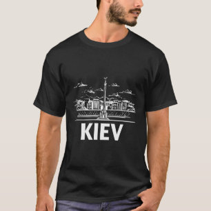 Kiew Ukraine Stadt Skyline Silhouette Umriss Skizz T-Shirt