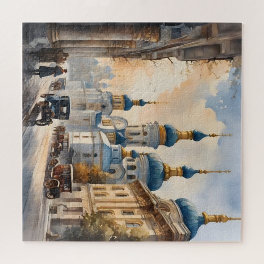 Kiew Ukraine Wasserfarbe Puzzle (Horizontal)