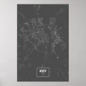Kiew, Ukraine (weiß auf schwarz) Poster (Vorne)