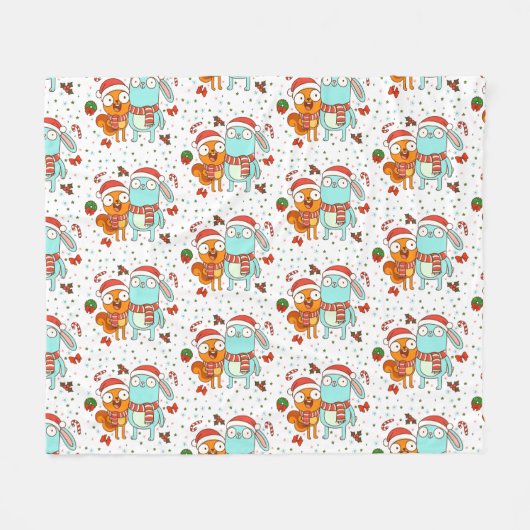 Kiff and Barry Holiday Fleecedecke (Vorderseite (Horizontal))