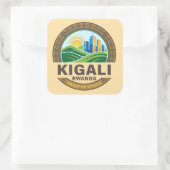 Kigali Ruanda Afrika Quadratischer Aufkleber (Tasche)