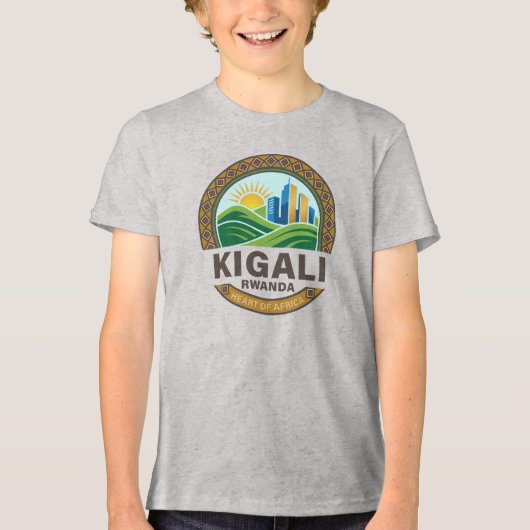 Kigali Rwanda Africa Tri-Blend Shirt (Vorderseite)
