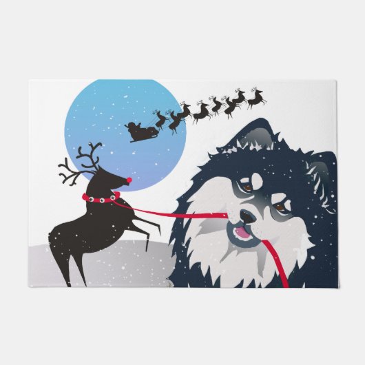 KIITOS SANKT - finnische Größen Lapphund Fußmatte (Vorderseite)