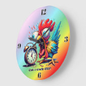 Kikeriki-SCHEISSE! Große Wanduhr (Winkel)