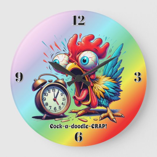 Kikeriki-SCHEISSE! Große Wanduhr (Vorderseite)