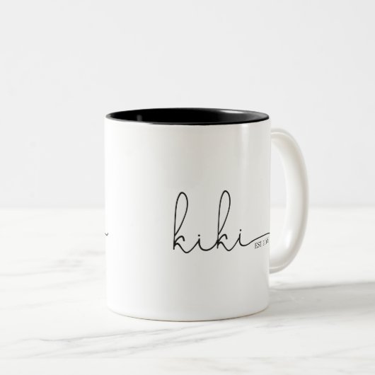 Kiki etabliert | Kiki-Geschenk Zweifarbige Tasse (VorderseiteRechts)