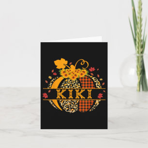Kiki Leopard Blumen Kürbis Herbst Erntedankfest Karte