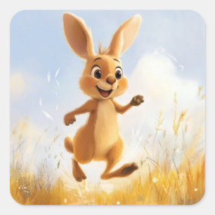 Kiki the Bunny Quadratischer Aufkleber