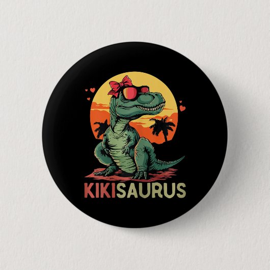 Kikisaurus Dino Dinosaur Kiki-saurus T-rex Mutter' Button (Vorderseite)