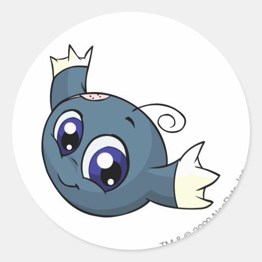 Kiko Blue Runder Aufkleber (Vorderseite)