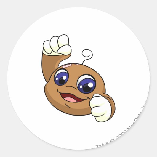 Kiko Brown Runder Aufkleber (Vorderseite)