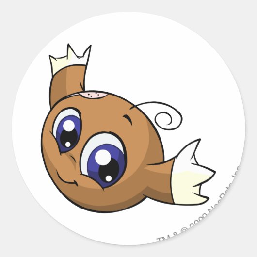 Kiko Brown Runder Aufkleber (Vorderseite)