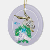 Kiko Goat Wreath Keramikornament (Links)