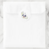 Kiko White Runder Aufkleber (Tasche)