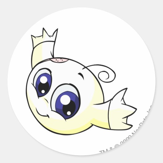 Kiko White Runder Aufkleber (Vorderseite)