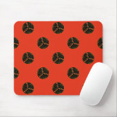 Kiku Chrysanthemum Mon Black Imitats Gold auf Rot. Mousepad (Mit Mouse)