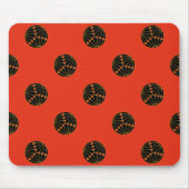 Kiku Chrysanthemum Mon Black Imitats Gold auf Rot. Mousepad (Vorne)