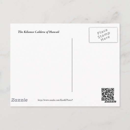 Kilauea Caldera Postcard Postkarte (Rückseite)