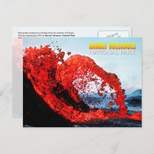 Kilauea-Eruption, Hawaii-Nationalpark Postkarte (Vorne/Hinten)